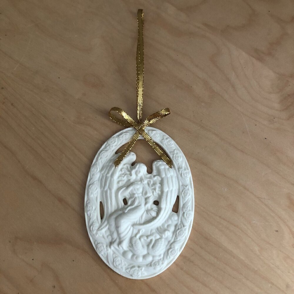 PartyLite Angel of Love Bisque Porcelain Angel Ornament